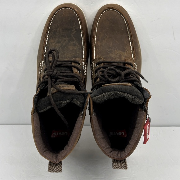 LEVIS, DAWSON TUMBLED UPPER LEATHER BOOTS, TWO TONE BROWN COLOR, MEN’S SIZE 9.5 - Picture 10 of 16